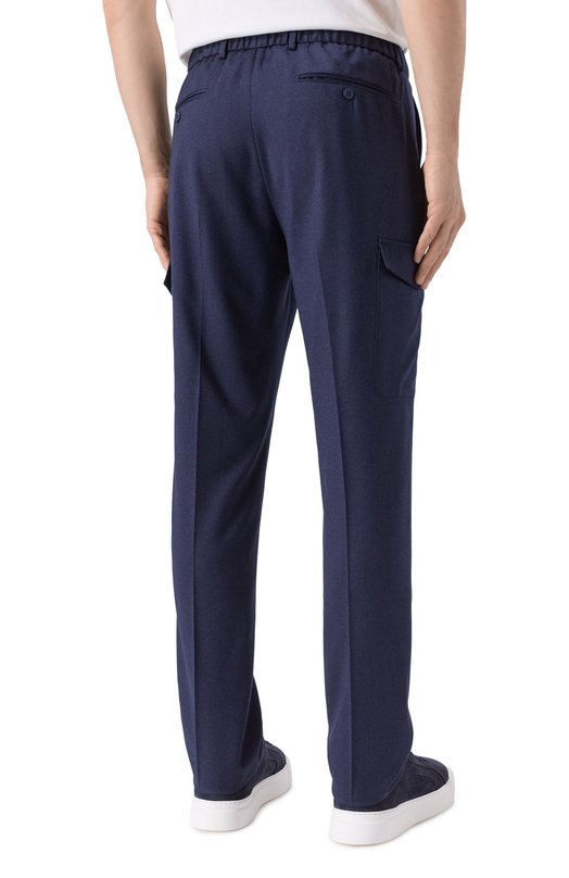 Шерстяные брюки-карго Stefano Ricci M1T4300040/W0029T Синий  M1T4300040/W0029T Фото 4