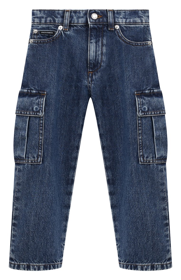 Детские джинсы DOLCE & GABBANA синего цвета, арт. L42F67/LDC25/2-6 | Фото 1 (Материал сплава: Проставлено; Материал внешний: Хлопок; Нос: Не проставлено; Детали: Потертости; Ростовка одежда: 4 года | 104 см, 5 лет | 110 см, 2 года | 92 см, 3 года | 98 см, 6 лет | 116 см)