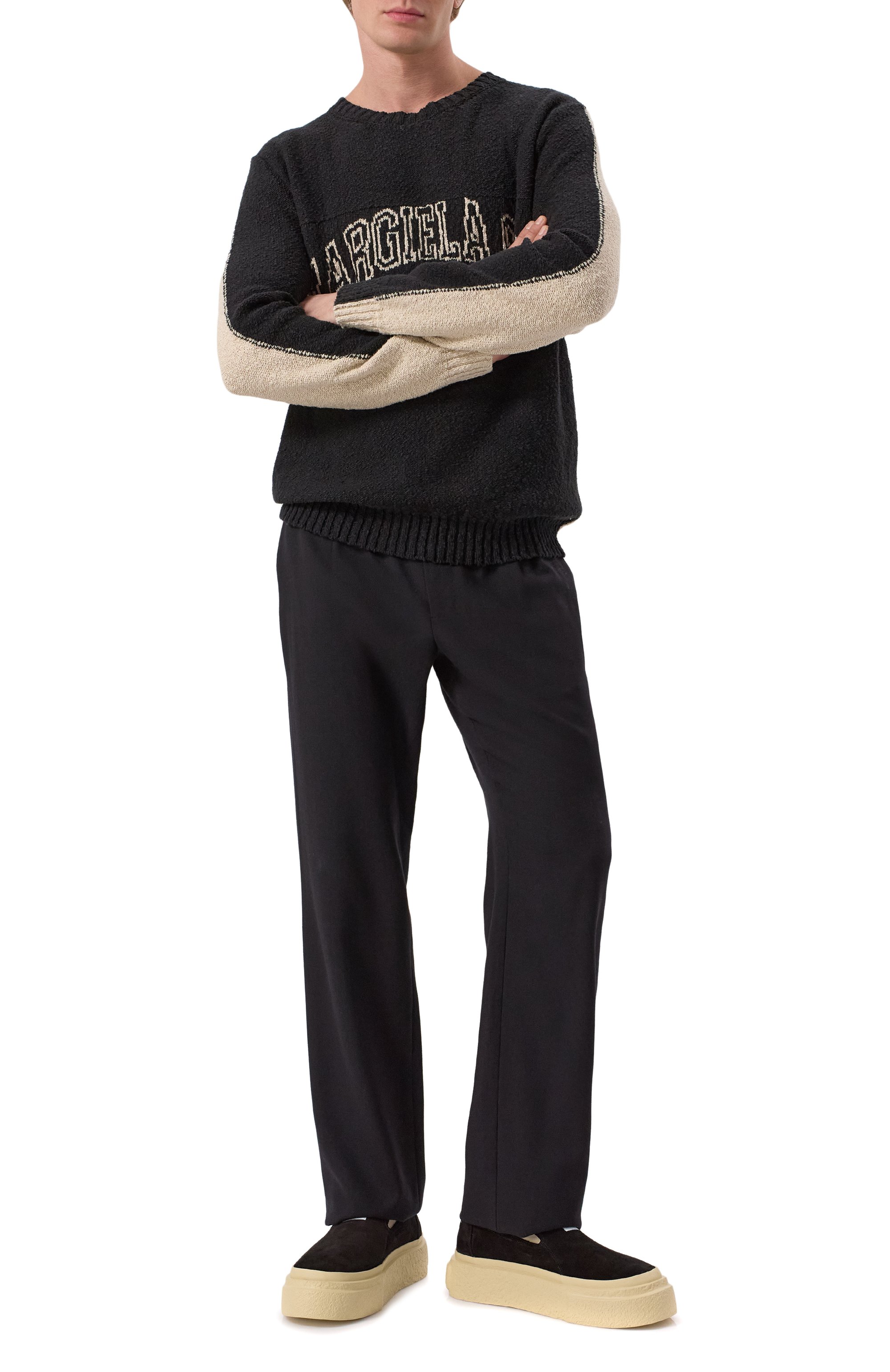 Свитер из хлопка и льна MM6, арт. SH0HL0025/M13084, фото 2