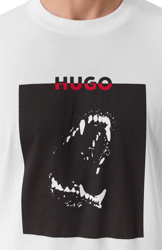 Хлопковая футболка HUGO 50542734 Белый  50542734 Фото 5