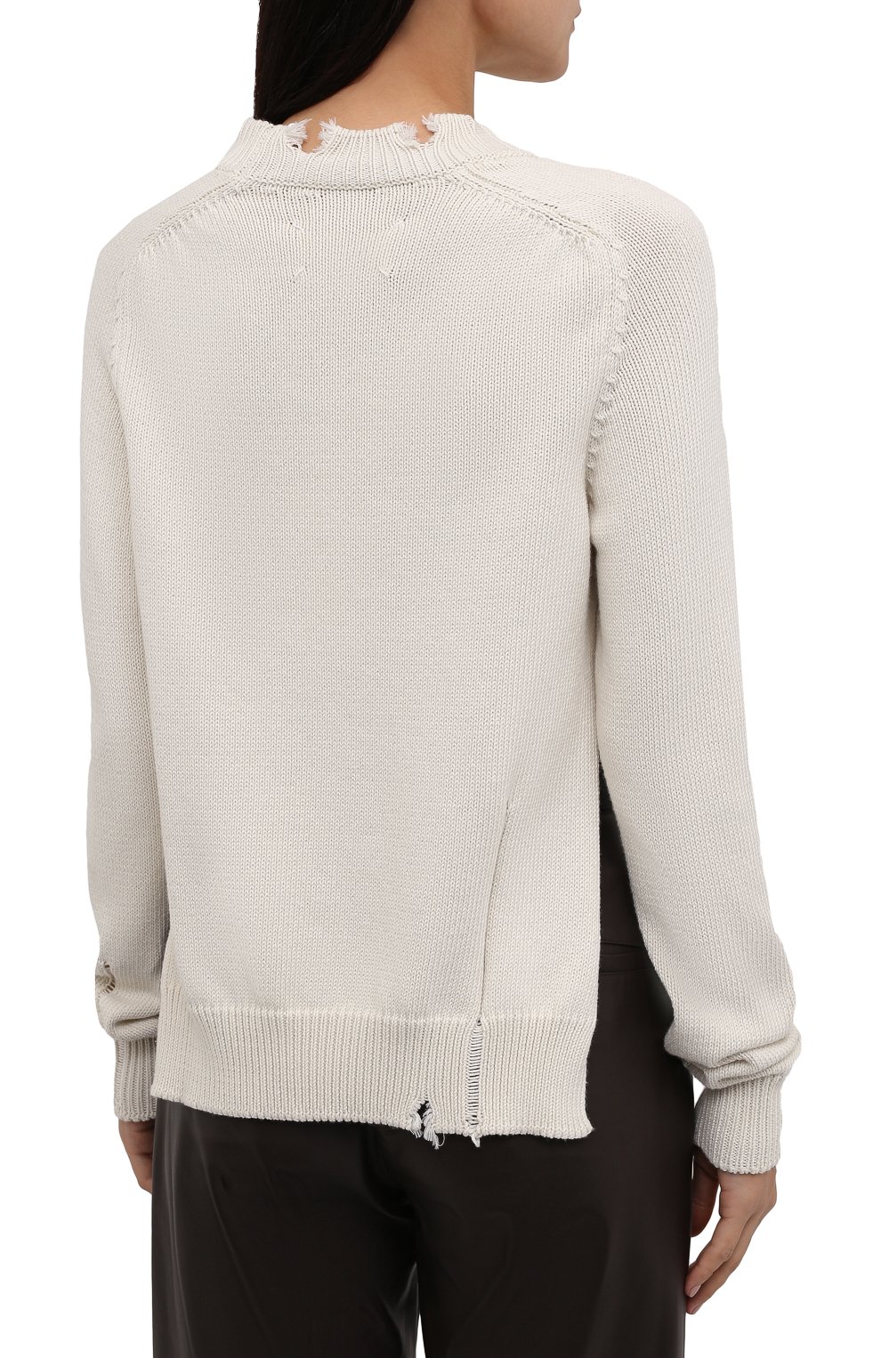 Хлопковый свитер MAISON MARGIELA кремового цвета по цене 54650 руб., арт. S51GP0218/S17663, фото 4 Хлопковый свитер MAISON MARGIELA, арт. S51GP0218/S17663, фото 4