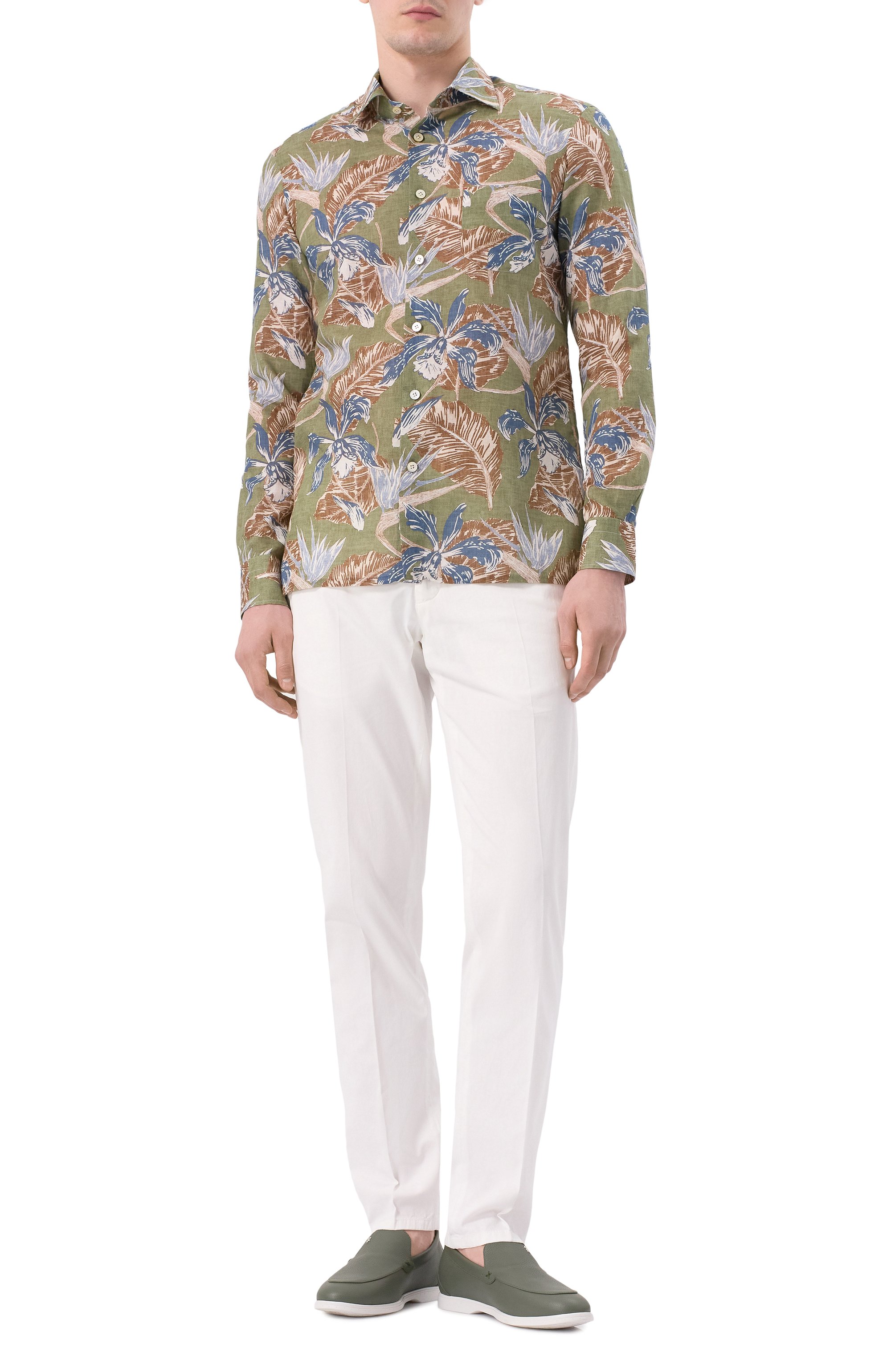 Рубашка из хлопка и льна KITON, арт. UMCNERH0928303, фото 2