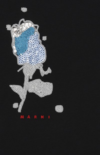 Хлопковая футболка MARNI темно-синего цвета по цене 13450 руб., арт. M02015/M00YR, фото 3 Хлопковая футболка MARNI, арт. M02015/M00YR, фото 3