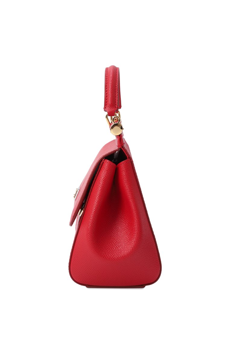 Женская сумка sicily small DOLCE & GABBANA красного цвета, арт. BB9003_BE9003_BI9003/A1001_1_ | Фото 4 (Материал: Натуральная кожа; Ремень/цепочка: На ремешке; Сумки-технические: Сумки top-handle; Размер: small)