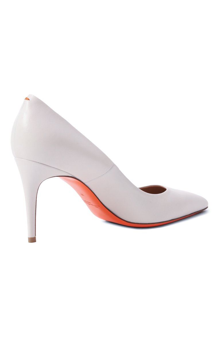 Женские кожаные туфли SANTONI белого цвета, арт. WDIG70945HI2NSZA | Фото 5 (�Подошва: Плоская; Материал внешний: Натуральная кожа; Материал внутренний: Натуральная кожа; Каблук высота: Высокий; Каблук тип: Шпилька)