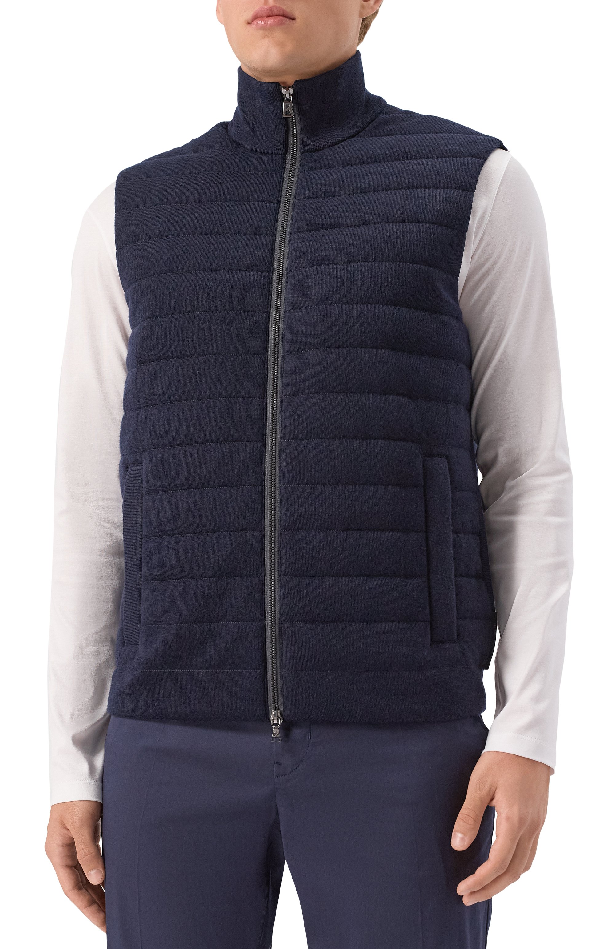 Шерстяной жилет BOGNER темно-синего цвета по цене 72300 руб., арт. 38599426, фото 3 Шерстяной жилет BOGNER, арт. 38599426, фото 3