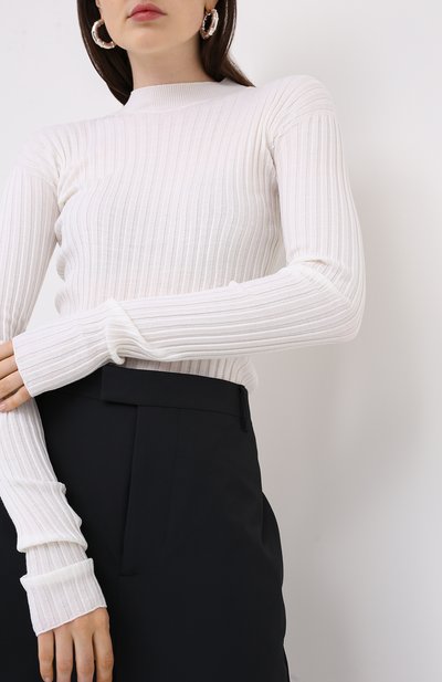 Шерстяной пуловер BOTTEGA VENETA белого цвета по цене 99500 руб., арт. 631301/VKWG0, фото 3 Шерстяной пуловер BOTTEGA VENETA, арт. 631301/VKWG0, фото 3