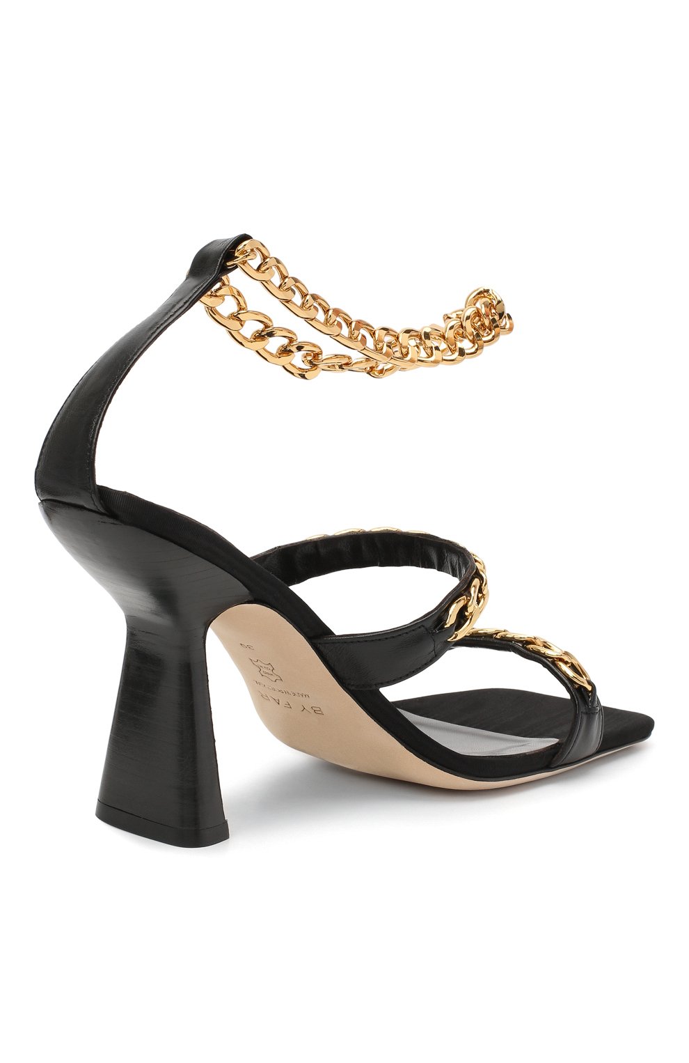 Кожаные босоножки gina BY FAR черного цвета по цене 61550 руб., арт. 20PFGNSBLCRE, фото 4 Кожаные босоножки gina BY FAR, арт. 20PFGNSBLCRE, фото 4