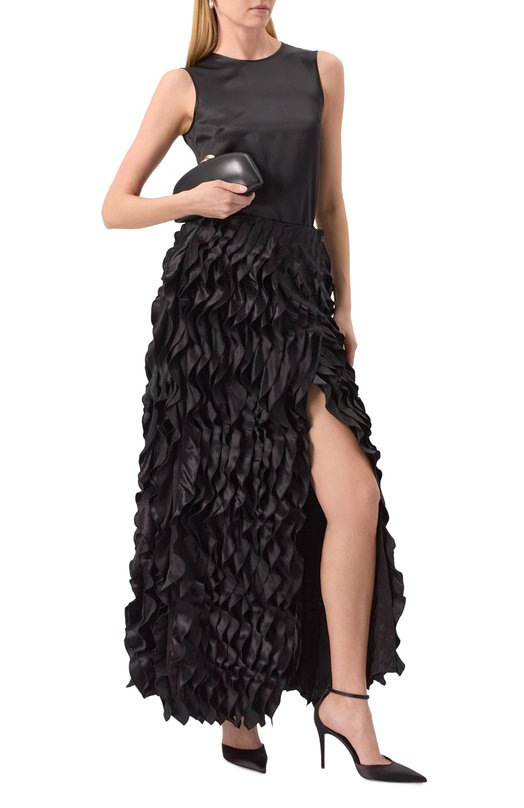 Атласная юбка MVST TXBET-Y436 Чёрный  TXBET-Y436 Фото 2