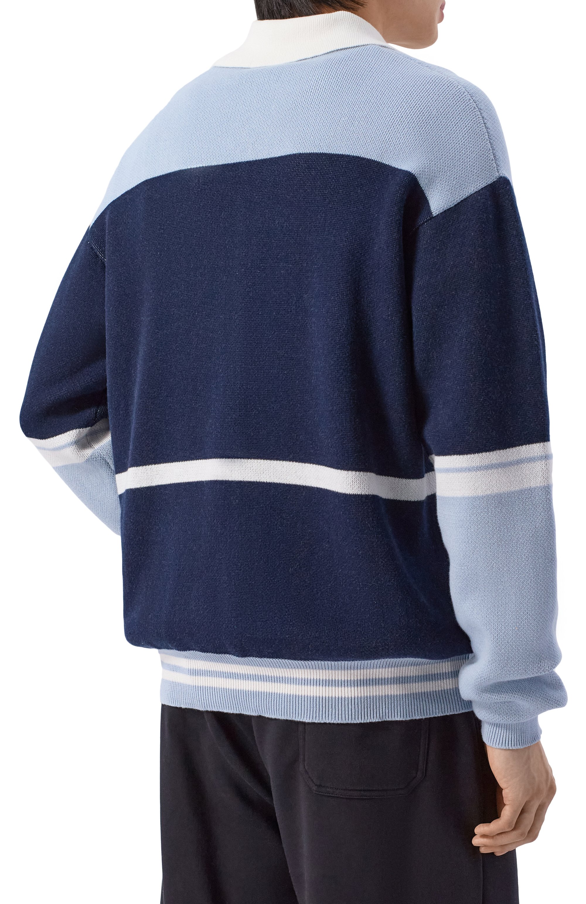 Хлопковый пуловер OFF-WHITE синего цвета по цене 95800 руб., арт. 0MHV008S26KNI001, фото 4 Хлопковый пуловер OFF-WHITE, арт. 0MHV008S26KNI001, фото 4