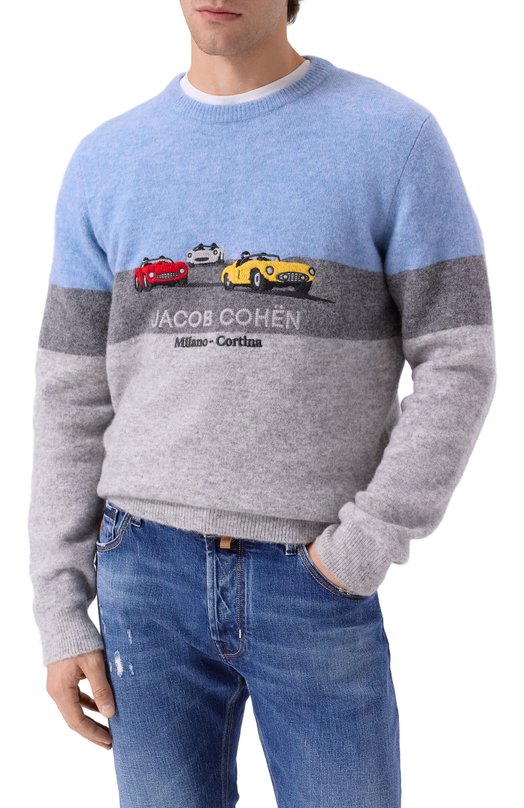 Шерстяной джемпер Jacob Cohen 25I P/JUM_SG024 001 X0017 FL Голубой  25I P/JUM_SG024 001 X0017 FL Фото 3