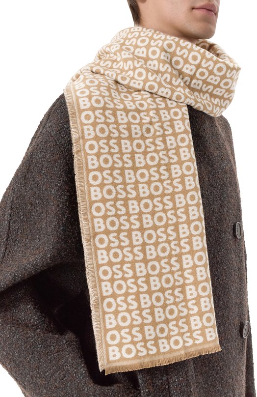 Шарф из вискозы BOSS 50518661 Бежевый  50518661 Фото 2