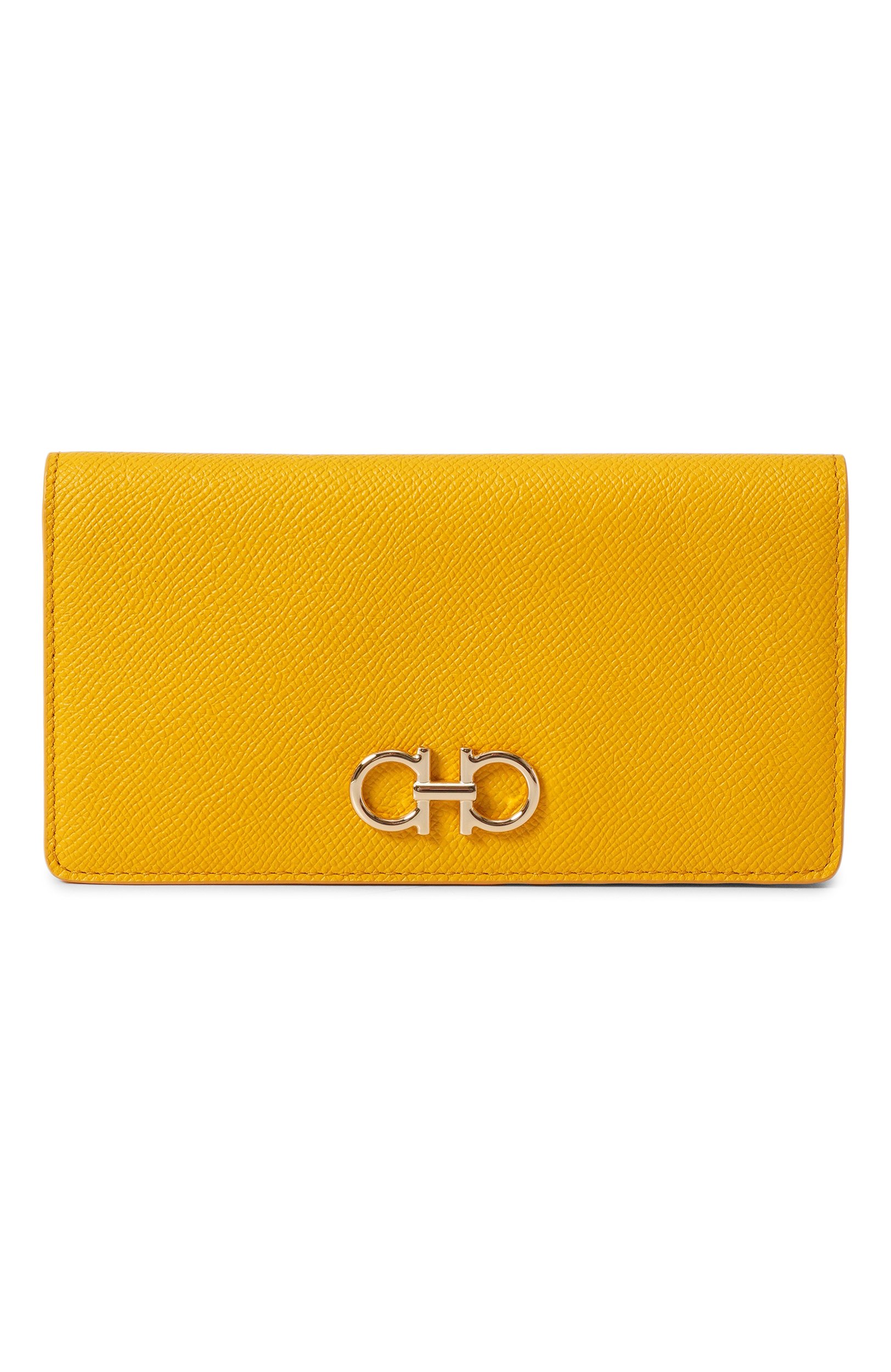 Кожаное портмоне FERRAGAMO желтого цвета по цене 79950 руб., арт. 22D779/794495, фото 1 Кожаное портмоне FERRAGAMO, арт. 22D779/794495, фото 1