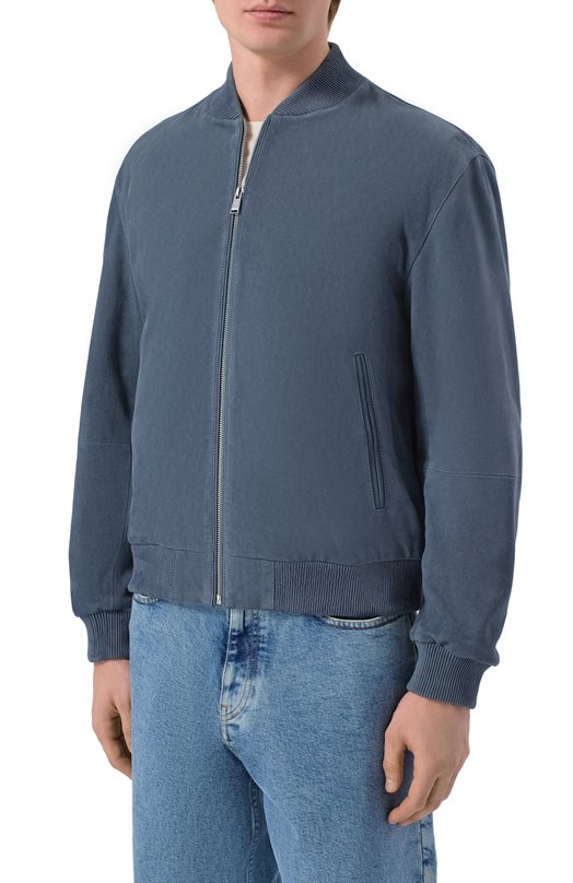 Замшевый бомбер BOSS 50543213 Голубой  50543213 Фото 3