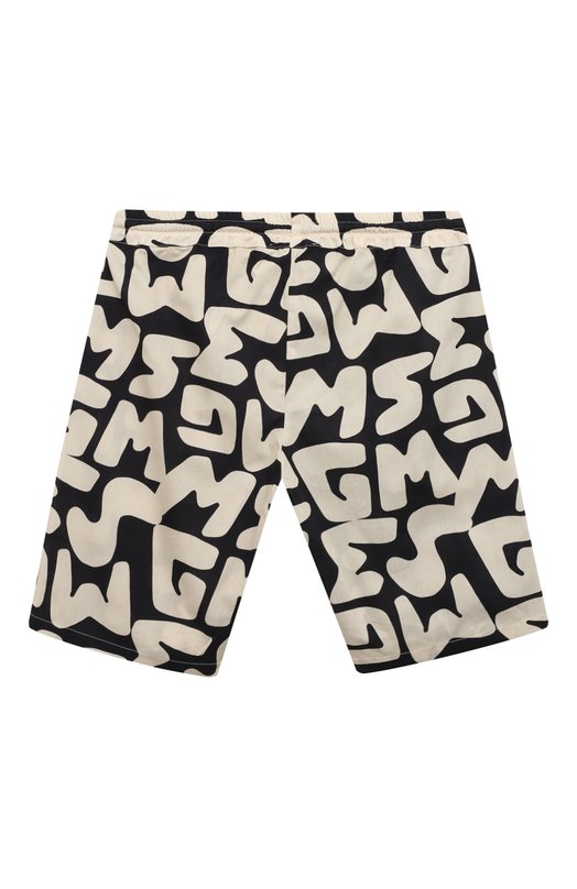 Хлопковые шорты MSGM kids Чёрный, белый, фото 2
