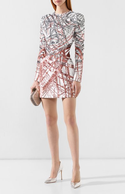 Платье с пайетками BALMAIN светло-розового цвета по цене 717500 руб., арт. RF06352/P008, фото 2 Платье с пайетками BALMAIN, арт. RF06352/P008, фото 2