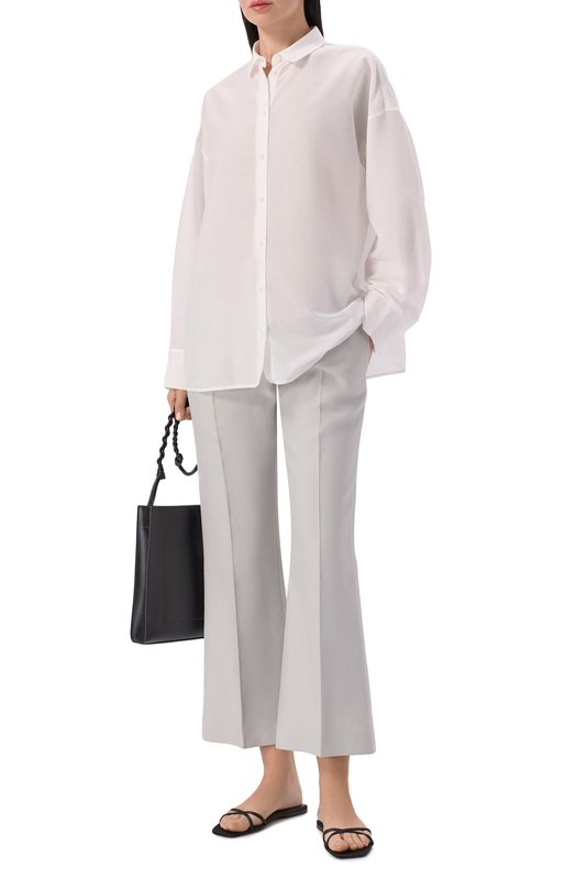 Рубашка из хлопка и шелка 12 STOREEZ 137455 Белый  137455 Фото 2