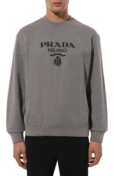 Хлопковый свитшот PRADA, арт. UJL148-1Y13-F0BD9-202, фото 3