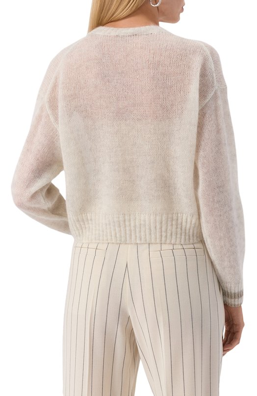 Свитер Brunello Cucinelli M2I780110P Кремовый  M2I780110P Фото 4