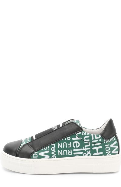 Кожаные кеды с принтом и эластичной вставкой FENDI, арт. JMR075/U6X/28-35, фото 2