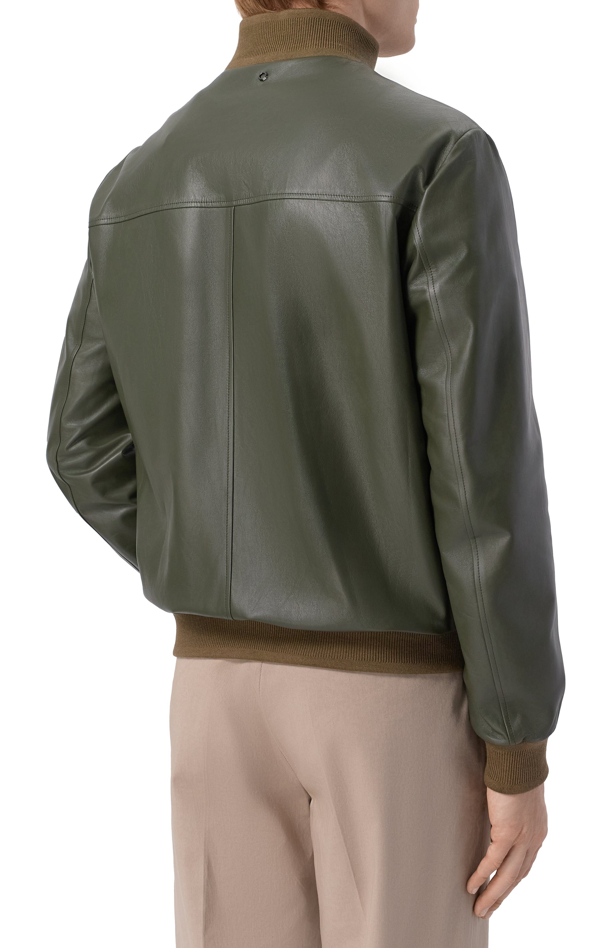 Кожаный бомбер STEFANO RICCI темно-зеленого цвета по цене 660000 руб., арт. M7J6100260/NPNUV5, фото 4 Кожаный бомбер STEFANO RICCI, арт. M7J6100260/NPNUV5, фото 4