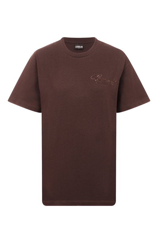 Хлопковая футболка Comme des Fuckdown CFABW01397 Коричневый CFABW01397