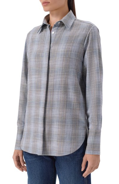 Рубашка из шерсти и шелка KITON, арт. D54410K0628, фото 3