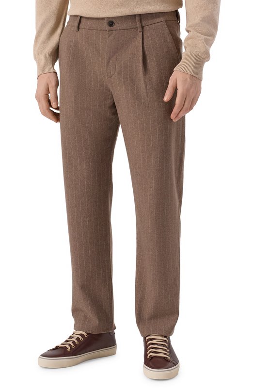 Хлопковые брюки MC2 Saint Barth FUJI003-00328I/FUJI P0CKET W00L Бежевый  FUJI003-00328I/FUJI P0CKET W00L Фото 3