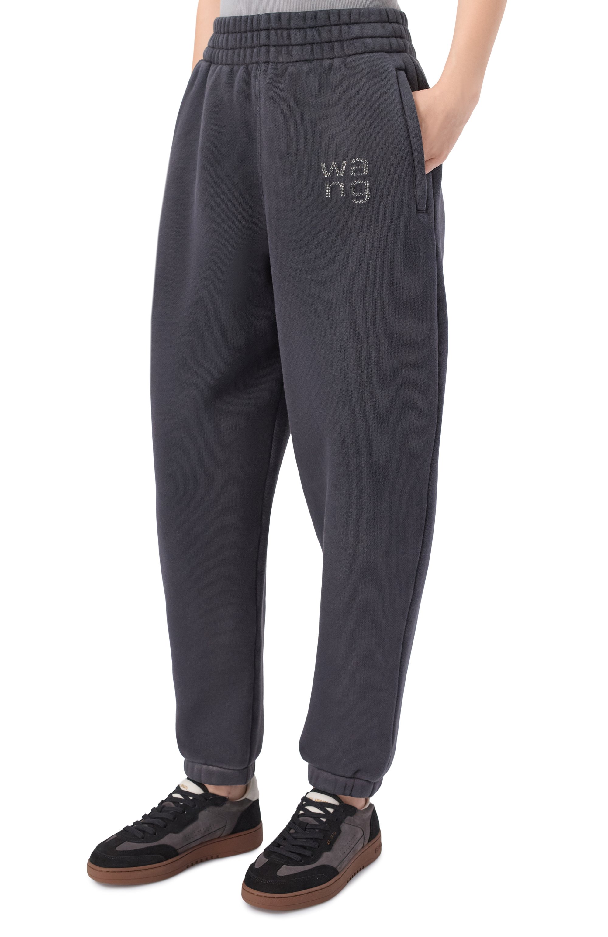 Хлопковые джоггеры ALEXANDERWANG.T темно-серого цвета по цене 58150 руб., арт. 4CC1264997, фото 3 Хлопковые джоггеры ALEXANDERWANG.T, арт. 4CC1264997, фото 3