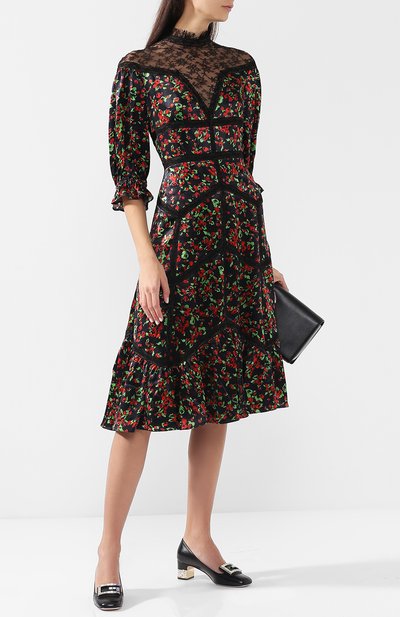 Кожаные туфли с отделкой кристаллами на устойчивом каблуке GUCCI, арт. 522697/C9D00, фото 2