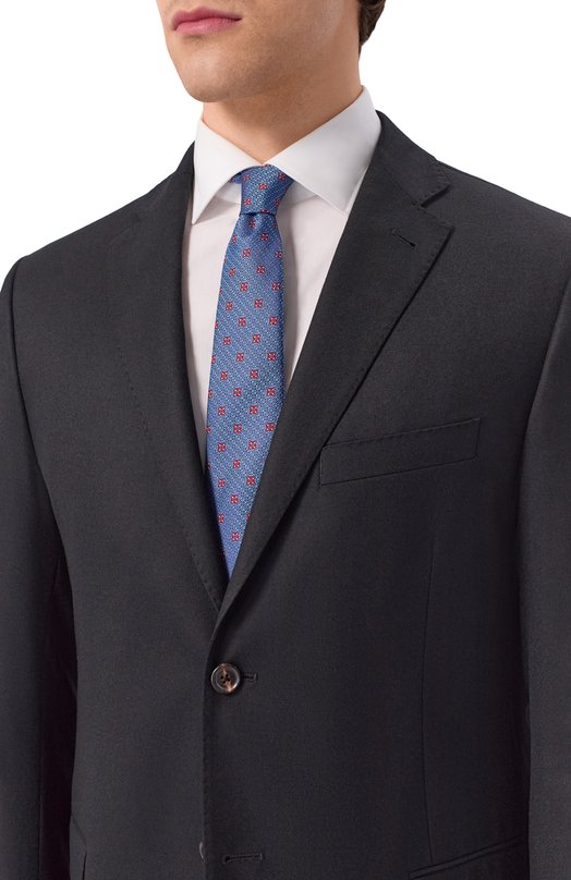 Шелковый галстук Canali 18/HJ04490 Синий  18/HJ04490 Фото 2