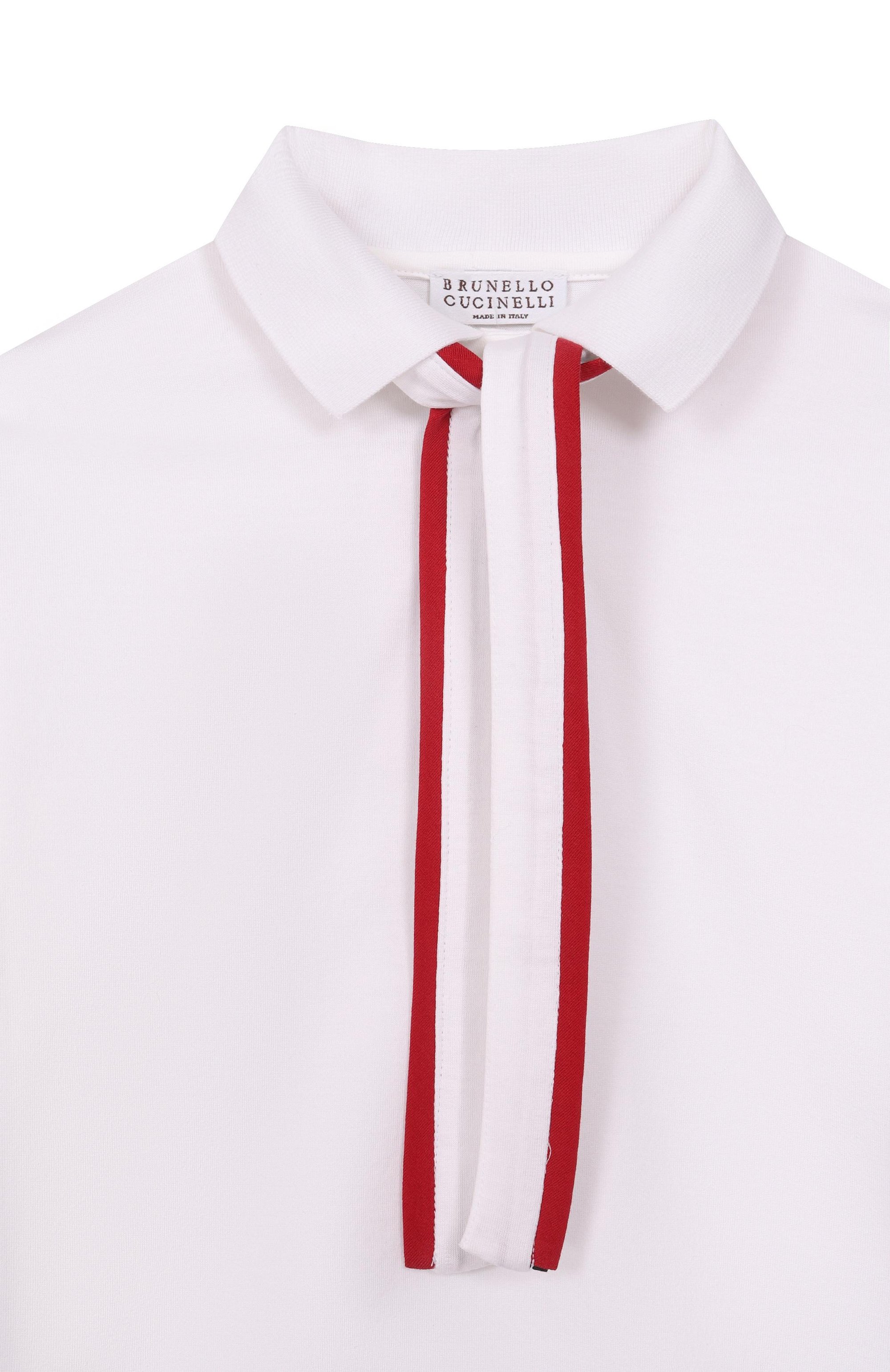 Хлопковое поло BRUNELLO CUCINELLI белого цвета по цене 42150 руб., арт. B0T81T490B, фото 3 Хлопковое поло BRUNELLO CUCINELLI, арт. B0T81T490B, фото 3