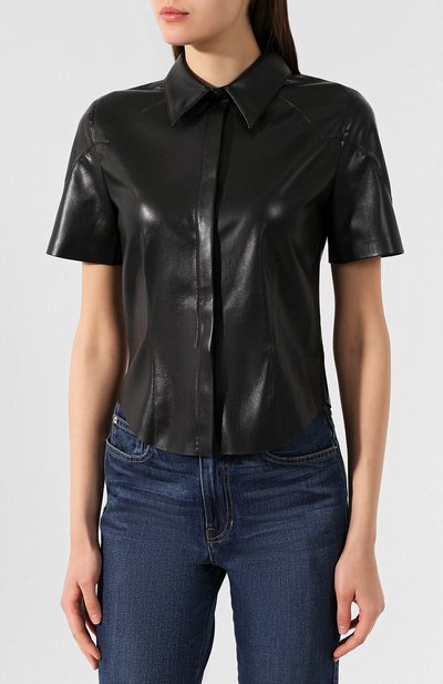Блузка NANUSHKA, арт. CLARE_BLACK_VEGAN LEATHER, фото 3