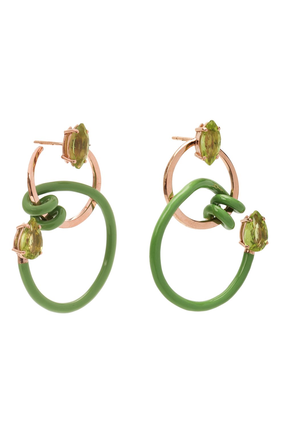 Серьги BEA BONGIASCA зеленого цвета по цене 144000 руб., арт. VE214RGS-M/M, фото 3 Серьги BEA BONGIASCA, арт. VE214RGS-M/M, фото 3