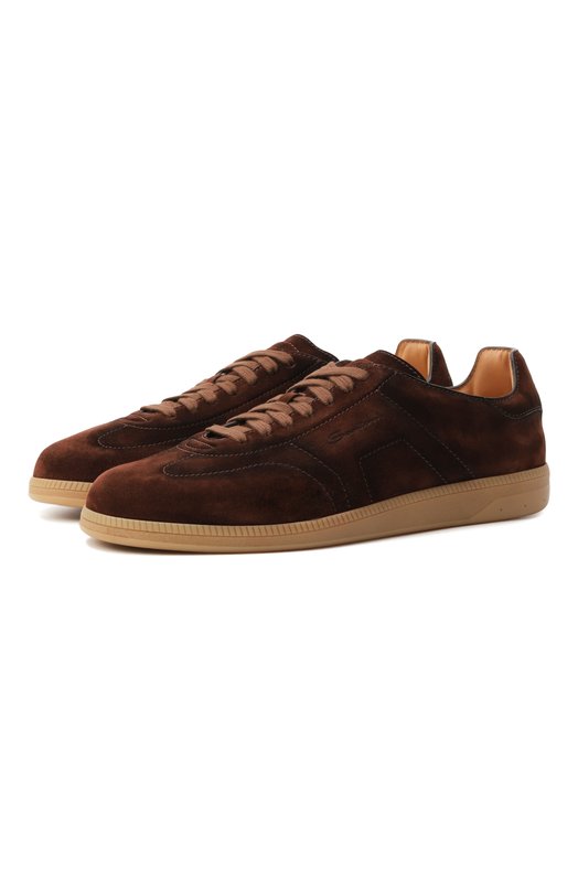 Замшевые кеды DBS-Olympic Santoni MBPG22072FARKSE2 Коричневый MBPG22072FARKSE2