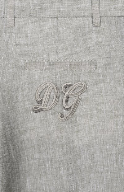 Льняные шорты DOLCE & GABBANA хаки цвета по цене 47800 руб., арт. L44Q00/FU4LG_001, фото 3 Льняные шорты DOLCE & GABBANA, арт. L44Q00/FU4LG_001, фото 3