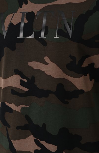 Хлопковая футболка с камуфляжным принтом VALENTINO, арт. QV3MG12V3M0, фото 5