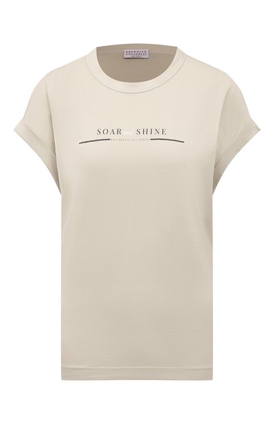 Женская хлопковая футболка BRUNELLO CUCINELLI, арт. MPA45BF620