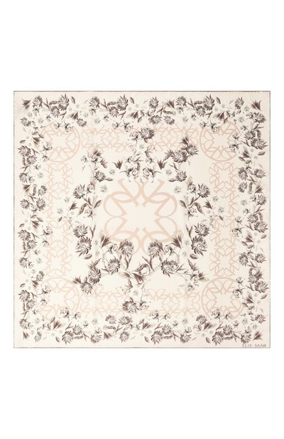 Шелковый платок ELIE SAAB кремового цвета по цене 47350 руб., арт. SE9090SR686, фото 4 Шелковый платок ELIE SAAB, арт. SE9090SR686, фото 4