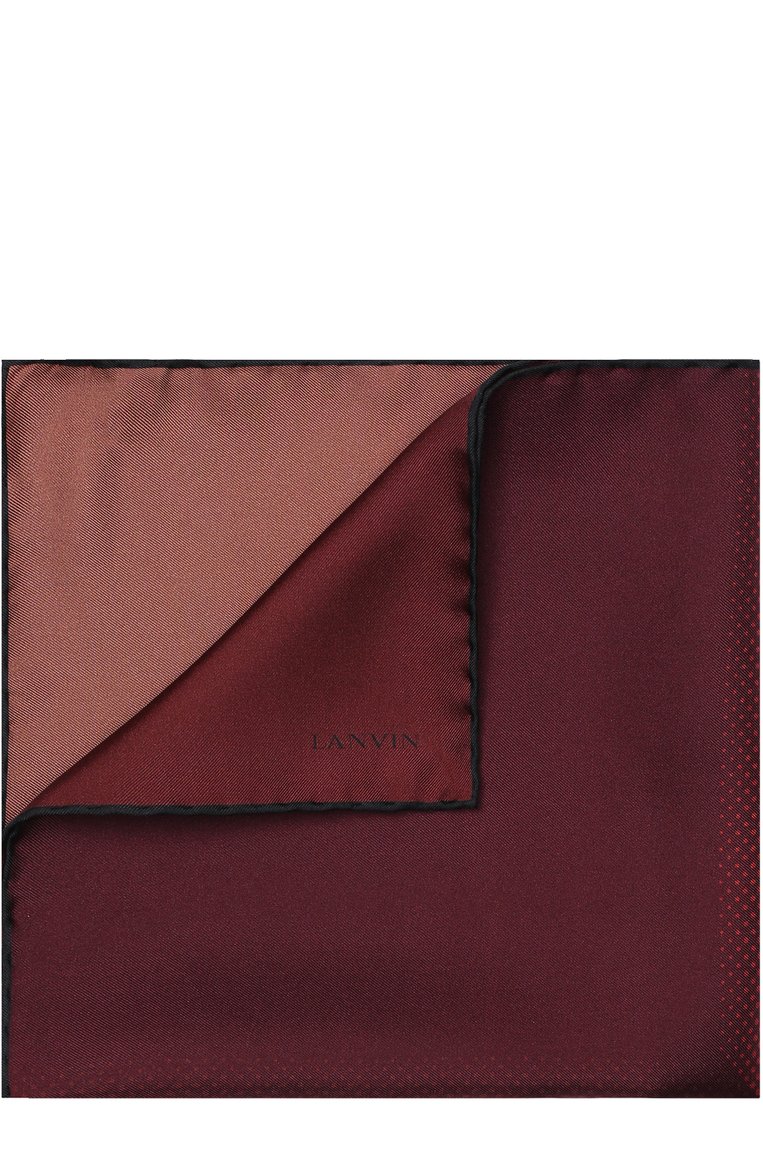 Мужской шелковый платок LANVIN бордового цвета, арт. 2719/HANDKERCHIEF | Фото 1 (Материал: Текстиль, Шелк; Материал сплава: Проставлено; Нос: Не проставлено)