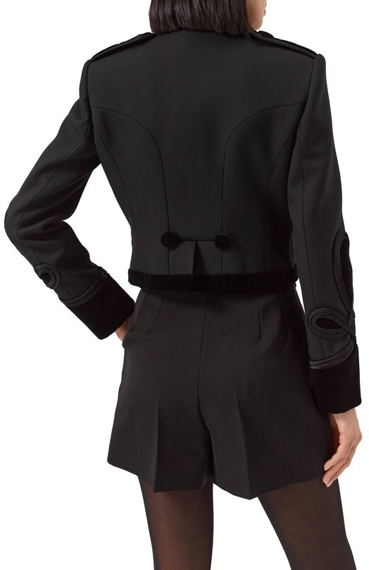 Жакет из шерсти и хлопка Dolce & Gabbana F27CRT/FU272 Чёрный  F27CRT/FU272 Фото 3