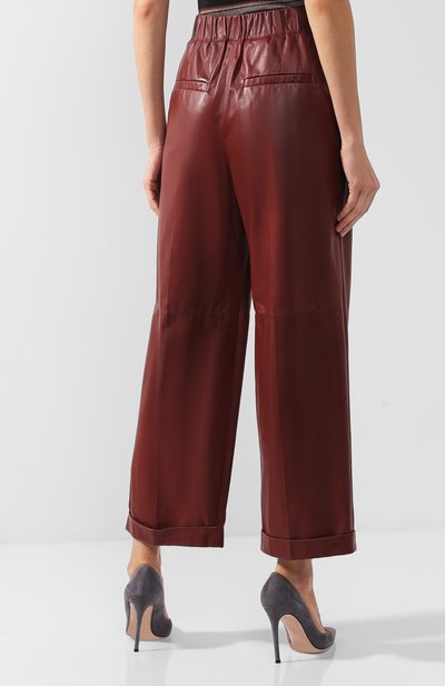 Кожаные брюки с отворотами BRUNELLO CUCINELLI, арт. M0GINP6748, фото 4