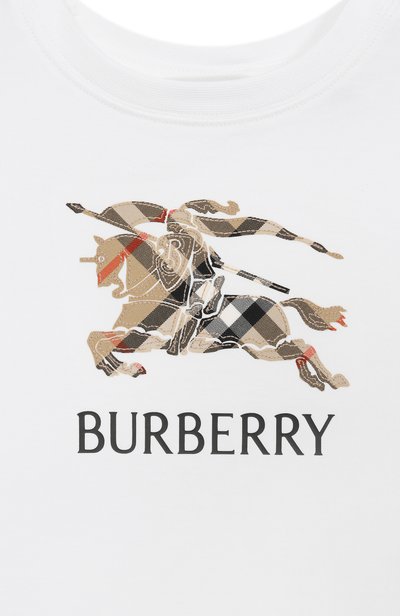 Хлопковая футболка BURBERRY белого цвета по цене 25350 руб., арт. 8120352, фото 3 Хлопковая футболка BURBERRY, арт. 8120352, фото 3