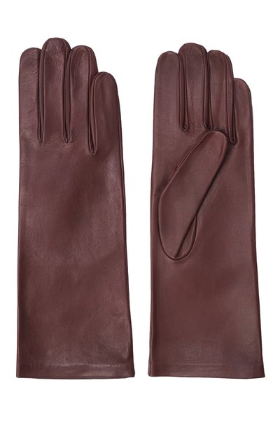 Кожаные перчатки MVST бордового цвета по цене 35400 руб., арт. SG12/301/4BT/BABY G0AT/SILK, фото 2 Кожаные перчатки MVST, арт. SG12/301/4BT/BABY G0AT/SILK, фото 2