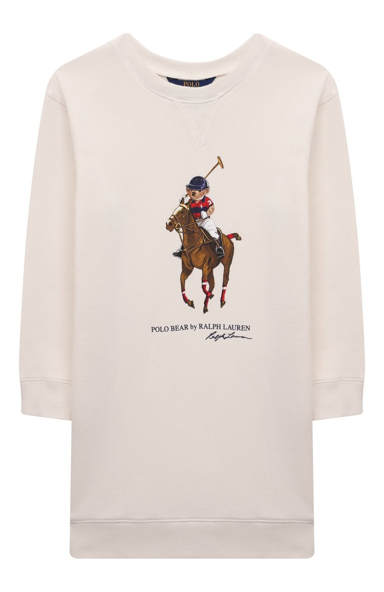 Детское хлопковое платье POLO RALPH LAUREN кремового цвета, арт. 313850628 | Фото 1 (Материал внешний: Хлопок, Синтетический материал; Рукава: Длинные; Девочки Кросс-КТ: Платье-одежда; Случай: Повседневный; Региональные ограничения белый список (Axapta Mercury): RU; Драгоценные камни: Проставлено; Материал сплава: Проставлено; Ростовка одежда: 12 лет | 152 см, 9 лет | 134 см, 8 лет | 128 см, 13 - 15 лет | 158 см)