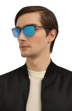 Женские солнцезащитные очки RAY-BAN синего цвета, арт. 3686-92044L | Фото 3 (Региональные ограничения белый список (Axapta Mercury): Не проставлено; Нос: Не проставлено; Тип очков: С/з; Материал: Металл; Очки форма: Квадратные; Оптика Гендер: оптика-унисекс)