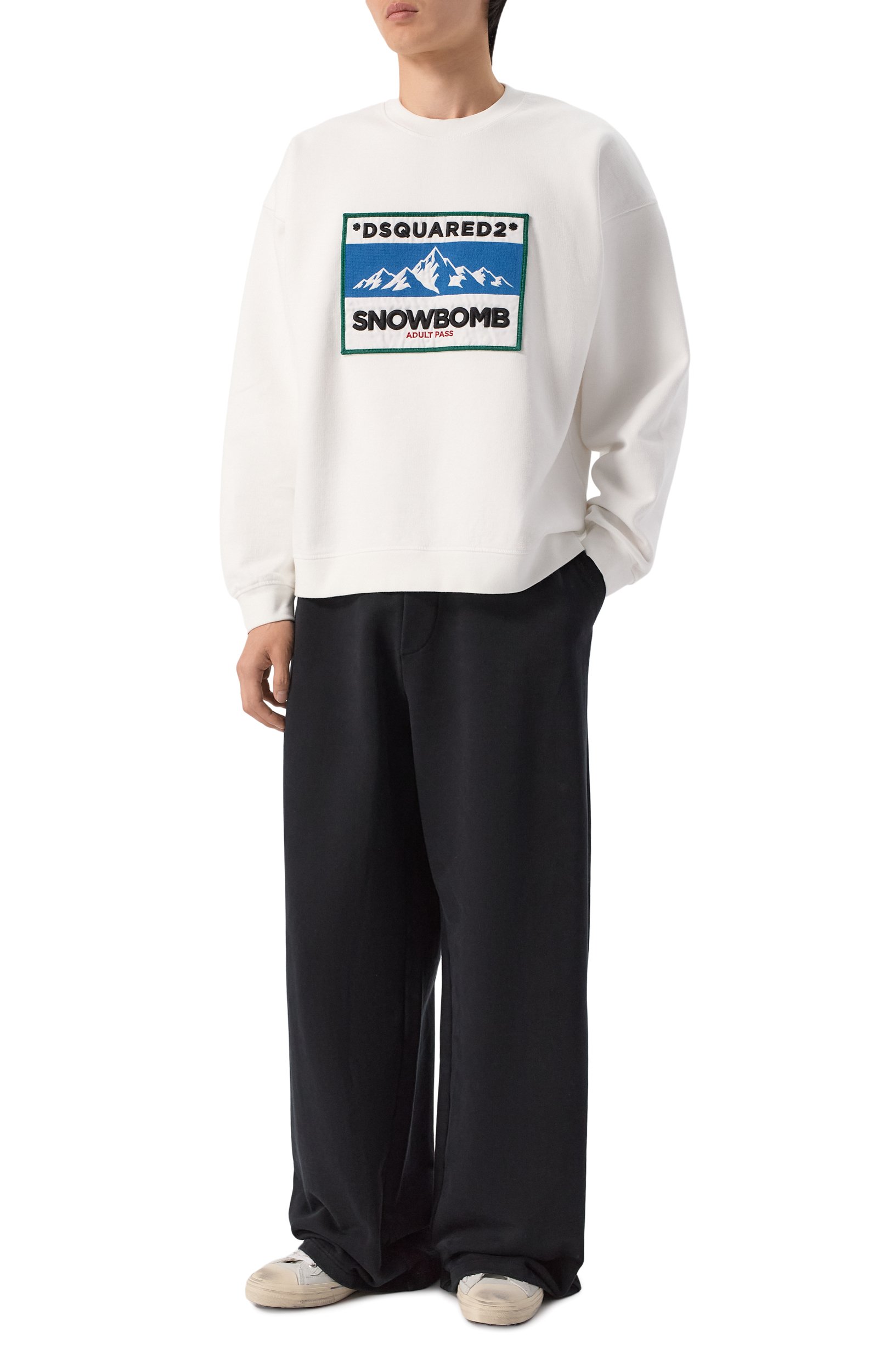 Хлопковый свитшот DSQUARED2 белого цвета по цене 54450 руб., арт. S71GU0789/D25029, фото 2 Хлопковый свитшот DSQUARED2, арт. S71GU0789/D25029, фото 2
