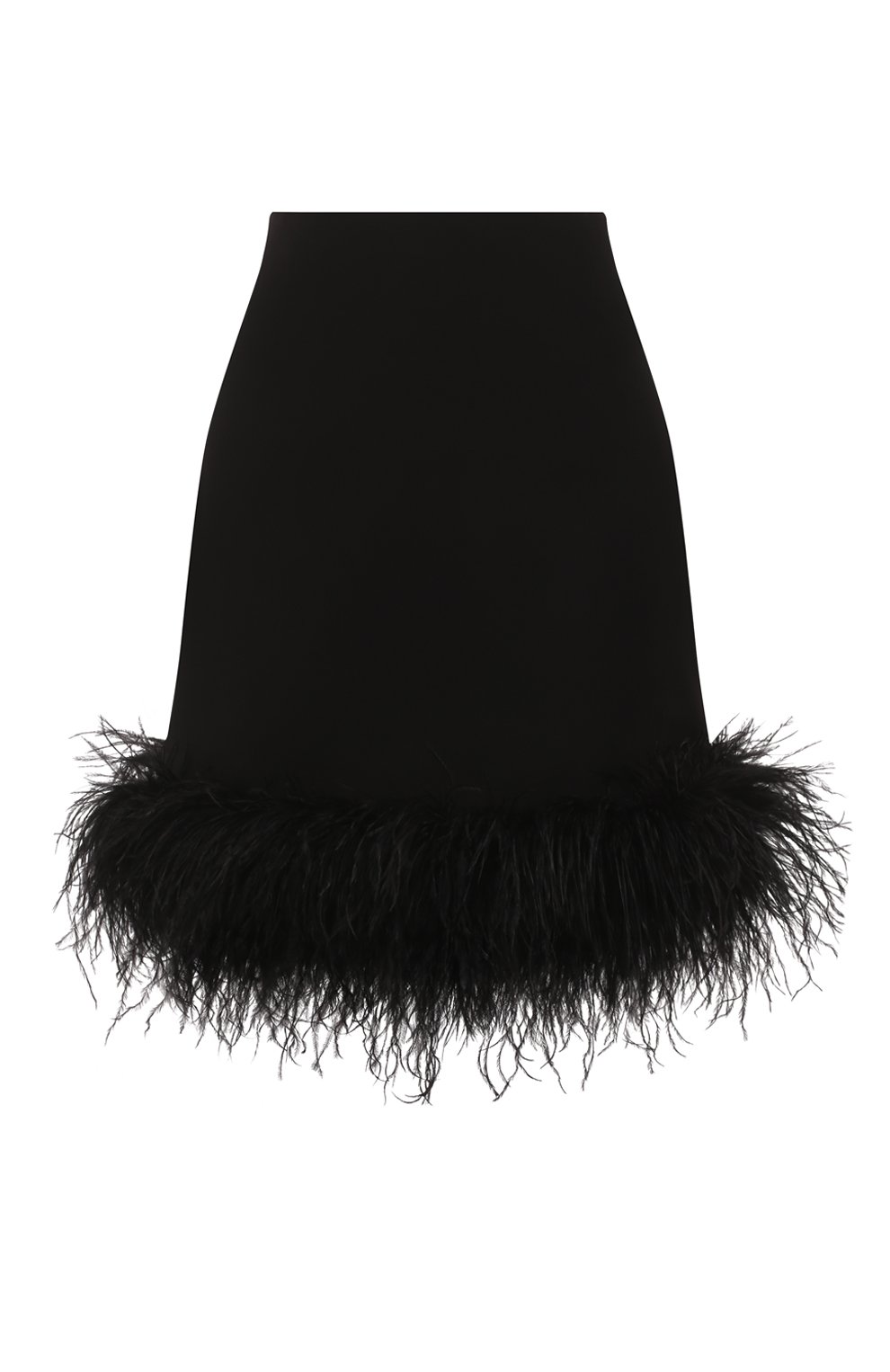 Юбка с отделкой перьями ALINE черного цвета по цене 25000 руб., арт. AL140601-2, фото 1 Юбка с отделкой перьями ALINE, арт. AL140601-2, фото 1