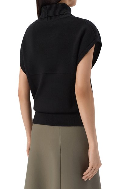 Шерстяной топ YUZEFI черного цвета по цене 39850 руб., арт. YALDA-FUNNEL NECK DRAPE BACK T0P, фото 4 Шерстяной топ YUZEFI, арт. YALDA-FUNNEL NECK DRAPE BACK T0P, фото 4