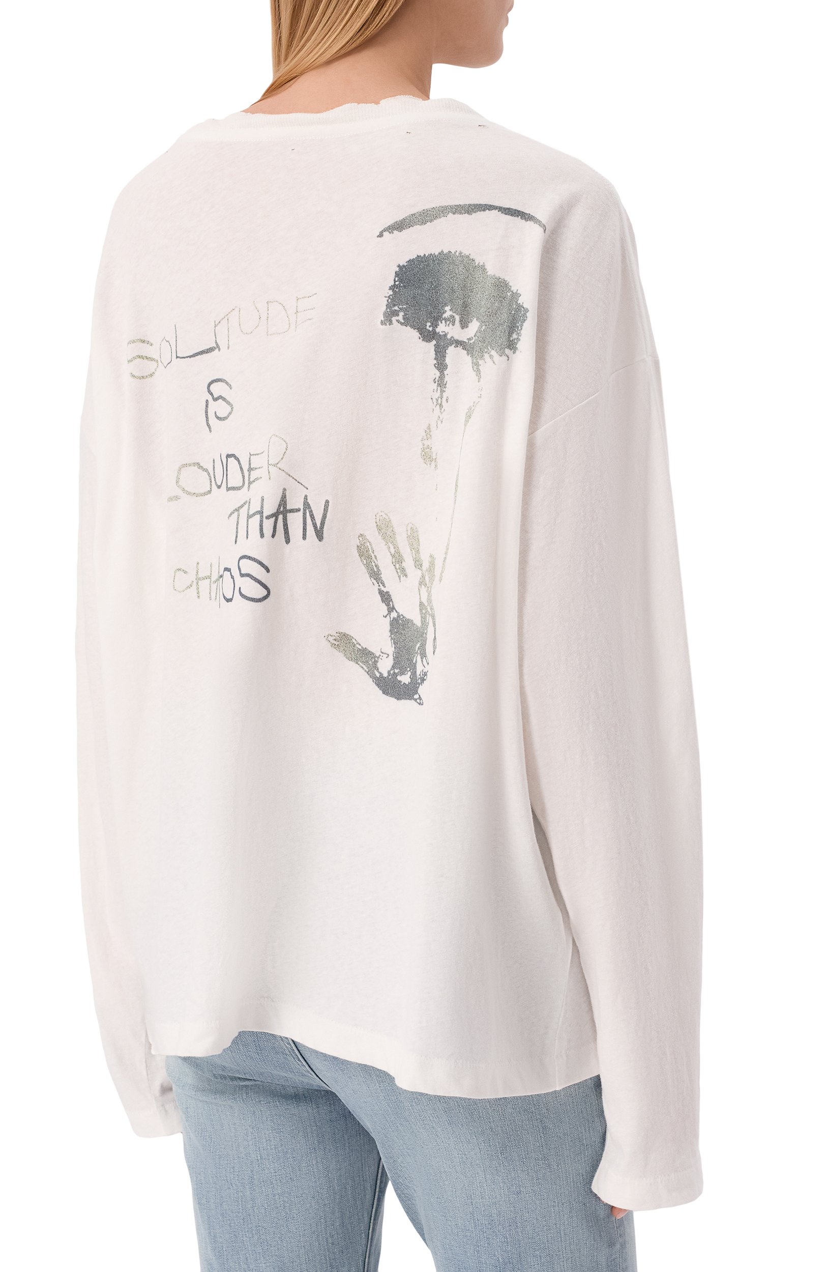 Хлопковый лонгслив solitude 495 DENIM белого цвета по цене 21000 руб., арт. 49526/LUS2W, фото 4 Хлопковый лонгслив solitude 495 DENIM, арт. 49526/LUS2W, фото 4